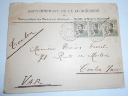 France Ex-colonies çoçhinçhine , Lettre De Saigon 1918 Pour Toulon - Cartas & Documentos