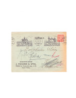 * CZECHOSLOVAKIA > 1935 POSTAL HISTORY > Cover From Praha To Karlsbad, Int'l Autosalon Postmark - Covers & Documents