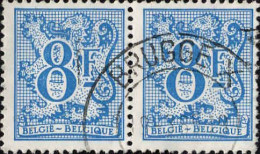 Belgique Poste Obl Yv:2093 Mi:2390 Lion Héraldique Paire (TB Cachet Rond) - Used Stamps