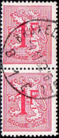 Belgique Poste Obl Yv: 859 Mi:897A Lion Héraldique Paire (TB Cachet Rond) - Used Stamps