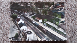 CPSM STE GENEVIEVE DES BOIS ESSONNE LA GARE  EN AVION AU DESSUS DE  ED LAPIE 5 TRAIN 1969 - Bahnhöfe Mit Zügen