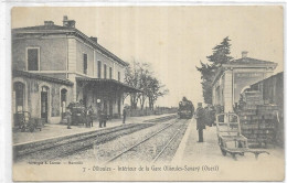 D 83. OLLIOULES.  INTERIEUR DE LA GARE OLLIOULES SANARY. CARTE ECRITE AN 1905 - Ollioules