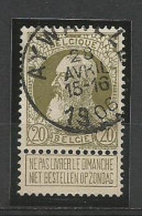 SOLDES - 1905 - N° 75 Oblitéré (o) - Oblitération - AYWAILLE - Nipa + 100 - 1905 Barbas Largas