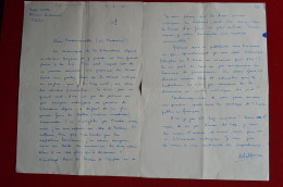 1951 Signed Letter Roger Kaller Engineer Author  To C.E. Engel Mountaineering Historian Alpinism Escalade - Sportspeople