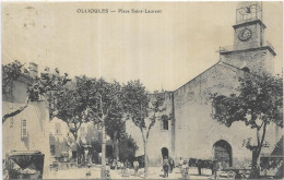 D 83. OLLIOULES.  PLACE SAINT LAURENT.  CARTE ECRITE - Ollioules