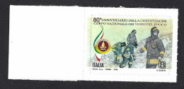 Italia 2019; 80° Del Corpo Nazionale Dei Vigili Del Fuoco, Bordo Sinistro. - 2011-20: Mint/hinged