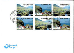 Feroe Poste Obl Yv:242/243 Norden'93 Village De Gjogo 6 Se Tenant Torshaven 5-4-93 Fdc - Faroe Islands