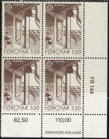 Feroe Poste N** Yv:144 Mi:150 Europa Cept Living Architecture Coin D.feuille X4 - Färöer Inseln