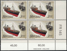 Feroe Poste N** Yv:145 Mi:151 Johannes Paturson Bateau De Pêche Coin D.feuille X4 - Féroé (Iles)