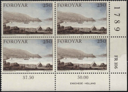 Feroe Poste N** Yv:106 Mi:112 Tableau Edward Dayes Coin D.feuille X4 - Faroe Islands