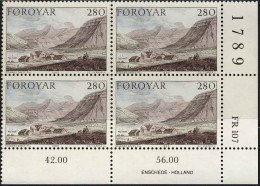 Feroe Poste N** Yv:107 Mi:113 Tableau Edward Dayes Coin D.feuille X4 - Färöer Inseln