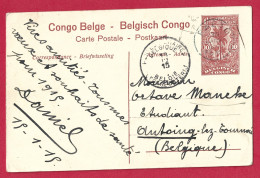 !!! CONGO BELGE, ENTIER POSTAL AVEC OBLITÉRATION DE PWETO DE JANVIER 1915 - Ganzsachen