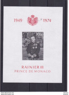 MONACO 1974 RAINIER III Yvert BF 8, Michel Bl 6 NEUF** MNH Cote 9,30 Euros - Bloques