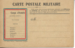 FRANCHISE MILITAIRE Carte Avec Réponse Verso Drapeau Français Recto Carte Postale Militaire Corps D'Armée Edt LACLAU - Military Postage Stamps
