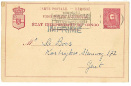 !!! CONGO, ENTIER POSTAL AVEC REPIQUAGE CARTE DE MEMBRE DE LA Sté BELGE DE L'ENTIER POSTAL 1962 - Stamped Stationery