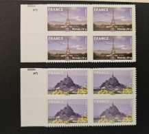 France 2010 Autoadhésifs 4 Paires N°334A / N°335A  " Monuments Français" - Unused Stamps