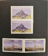 France 2010 Autoadhésifs 2 Paires N°334A / N°335A  " Monuments Français" - Unused Stamps