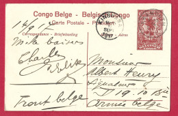 !!! CONGO BELGE, ENTIER POSTAL AVEC OBLITÉRATION DE KWAMOUTH DE SEPTEMBRE 1917 - Postwaardestukken