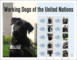ONU New-York 2011 - Feuille D'événement  "Working Dogs Of The United Nations" - Blokken & Velletjes
