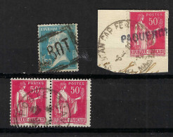 FRANCE Ca. 1924-25: B Obl. Mar. "PAQUEBOT" Et "Poste Navale" Sur TP Divers - Used Stamps