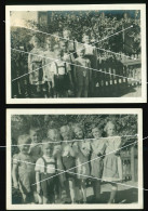 2x Orig. Foto Um 1930, Gruppe Mädchen & Jungs Zusammen, Group Cute Girls & Boys Together - Anonieme Personen