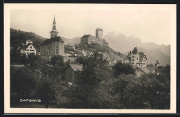 AK Sargans, Ortsansicht Mit Kirche Und Burg  - Sargans