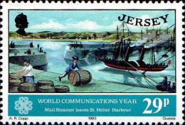 Jersey Poste N** Yv:302 Mi:307 Mail Steamer Leaves St.Helier Harbour - Jersey