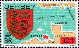 Jersey Poste N** Yv:271 Mi:277 Carte De L'île Armoiries - Jersey