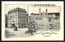 AK Einsiedeln, Gasthof Zur Sonne /Hotel Du Soleil, Bes.: Fam. Stöckler  - Einsiedeln