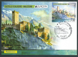 Italia, Italy, Italien, Italie 2017; Castello Scaligero Di Malcesine, Annullo Speciale FDC, Anche Maximum Card - Castles