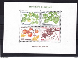 MONACO 1981 LES SAISONS DU PLAQUEMINIER Yvert BF 20, Michel Bl 18 NEUF** MNH Cote Yv 11 Euros - Bloques