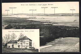 AK Rehetobel, Gasthaus Zum Gupf, Blick Gegen Norden Auf Arbon, Marktdorf Und Fischbach  - Rehetobel