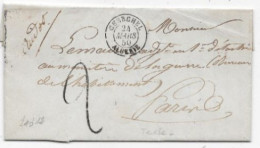 ALGERIE Lettre Càd CHERCHEL 1850 Taxe Tampon 2 - 1849-1876: Classic Period