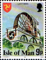 Man Poste N** Yv:103B Mi:110A Laxey Wheel (Thème) - Factories & Industries