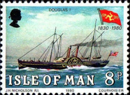 Man Poste N** Yv:160 Mi:167 Douglas I (Thème) - Barcos