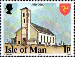 Man Poste N** Yv: 99B Mi:106A Jurby Church (Thème) - Iglesias Y Catedrales