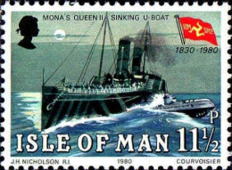 Man Poste N** Yv:161 Mi:168 Mona's Queen II Sinking U Boat (Thème) - Barcos