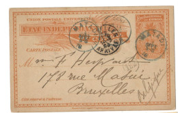 !!! CONGO, ENTIER POSTAL DE 1898 AU DÉPART DE MATADI POUR BRUXELLES - Postwaardestukken