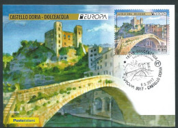 Italia, Italy, Italien, Italie 2017; EUROPA Castello Doria Di Dolceacqua, Annullo Speciale FDC E Anche Maximum Card - 2017