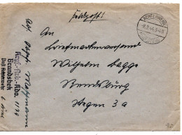 64753 - Deutsches Reich - 1944 - FpBf V Kgf.ArbeitsKdo 1179 ACHTERWEHR -> Rendsburg - Lettres & Documents