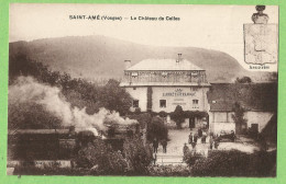 F1398 CPA  SAINT-AME  (Vosges)  Château De Celles + Armoirie - Tramway Gérardmer Remiremont + Publicité - Andere & Zonder Classificatie