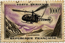 France Avion Obl Yv:37 Mi:1177 L'Alouette (cachet Rond) - 1927-1959 Matasellados