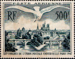 France Avion N* Yv:20 Mi:782 Paris Île De La Cité (points De Rouille) - 1927-1959 Postfris