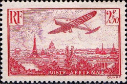 France Avion N* Yv:11 Mi:308 Avion Sur Paris (défaut Gomme) - 1927-1959 Postfris
