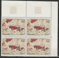 N° 1555 Oeuvres D'Art:  Grotte De Lascaux : Beau Bloc De 4 Timbres Neuf Impeccabe - Neufs