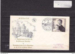 MONACO 1958 PRINCE ALBERT FDC Yvert 489 - FDC