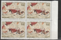 N° 1555 Oeuvres D'Art:  Grotte De Lascaux : Beau Bloc De 4 Timbres Neuf Impeccabe - Unused Stamps