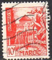 Maroc (Prot.Fr) Poste Obl Yv:284 Mi:303 Meknès Jardins De Djamai (Lign.Ondulées) Dent Courte - Oblitérés
