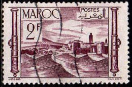 Maroc (Prot.Fr) Poste Obl Yv:253A Mi:250 Forteresse (Lign.Ondulées) - Oblitérés