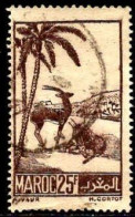 Maroc (Prot.Fr) Poste Obl Yv:237 Mi:231 Gazelles (cachet Rond) - Usados